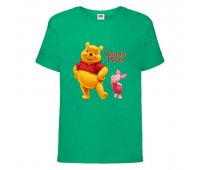 Футболка детская Винни Пух 019 (Winnie Pooh) зеленая (WIP grn 019) 104 см