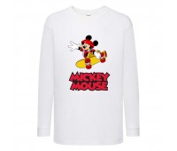 Лонгслив реглан Микки Маус 006 (Mickey Mouse) белый (MMS wh 006) 104 см
