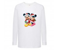 Лонгслив реглан Микки Маус 009 (Mickey Mouse) белый (MMS wh 009) 128 см
