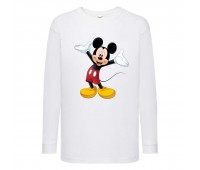 Лонгслив реглан Микки Маус 010 (Mickey Mouse) белый (MMS wh 010) 128 см