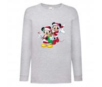Лонгслив реглан Микки Маус 001 (Mickey Mouse) серый (MMS gr 001) 140 см