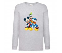 Лонгслив реглан Микки Маус 002 (Mickey Mouse) серый (MMS gr 002) 140 см