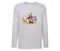 Лонгслив реглан Микки Маус 003 (Mickey Mouse) серый (MMS gr 003) 140 см