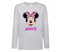 Лонгслив реглан Микки Маус 005 (Mickey Mouse) серый (MMS gr 005) 140 см