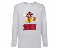 Лонгслив реглан Микки Маус 006 (Mickey Mouse) серый (MMS gr 006) 140 см