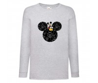 Лонгслив реглан Микки Маус 008 (Mickey Mouse) серый (MMS gr 008) 140 см
