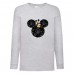 Лонгслив реглан Микки Маус 008 (Mickey Mouse) серый (MMS gr 008) 140 см