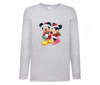 Лонгслив реглан Микки Маус 009 (Mickey Mouse) серый (MMS gr 009) 140 см