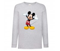 Лонгслив реглан Микки Маус 010 (Mickey Mouse) серый (MMS gr 010) 140 см