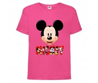 Футболка детская Микки Маус 004 (Mickey Mouse) розовая (MMS pnc 004) 140 см