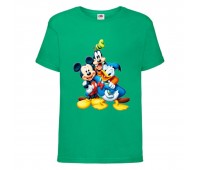 Футболка детская Микки Маус 002 (Mickey Mouse) зеленая (MMS grn 002) 164 см
