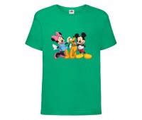 Футболка детская Микки Маус 011 (Mickey Mouse) зеленая (MMS grn 011) 140 см