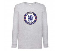 Лонгслив реглан Футбольный клуб Челси (Chelsea) серый (FOOT gr 003) 140 см