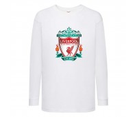 Лонгслив реглан Футбольный клуб Ливерпуль (Liverpool) белый (FOOT wh 006) 152 см