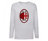 Лонгслив реглан Футбольный клуб Милан (Milan) серый (FOOT gr 008) 116 см