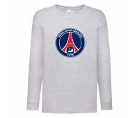 Лонгслив реглан Футбольный клуб Париж Сент - Жермен (Paris Saint Germain) серый (FOOT gr 009) 116 см