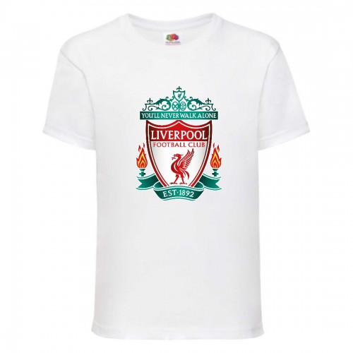 Футболка детская Футбольный клуб Ливерпуль (Liverpool) белая (FOOT wh 008) 116 см Футболка детская Футбольный клуб Ливерпуль (Liverpool) белая (FOOT wh 008) 116 см