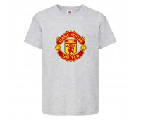 Футболка детская Футбольный клуб Манчестер Юнайтед (Manchester United) серая (FOOT gr 009) 116 см