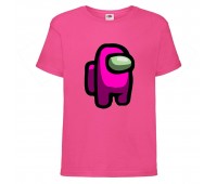 Футболка детская Амонг АС  (Among US) розовая (among-us-005-pink) 140 см