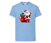  Футболка детская Новый Год (New Year) светло-голубая (0003-blue) размер 164 см