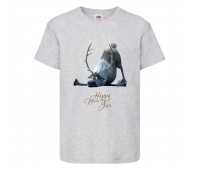  Футболка детская Новый Год (New Year) серая (0004-gray) размер 104 см