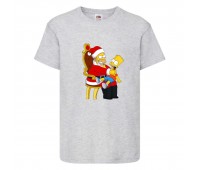  Футболка детская Новый Год (New Year) серая (0009-gray) размер 152 см