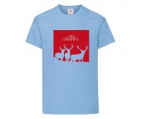  Футболка детская Новый Год (New Year) светло-голубая (0010-blue) размер 140 см