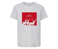  Футболка детская Новый Год (New Year) серая (0010-gray) размер 104 см