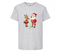 Футболка детская Новый Год (New Year) серая (0011-gray) размер 152 см