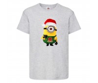  Футболка детская Новый Год (New Year) серая (0020-gray) размер 152 см