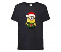  Футболка детская Новый Год (New Year) черная (0020-black) размер 164 см