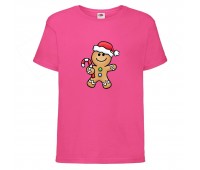  Футболка детская Новый Год (New Year) розовая (0026-pink) размер 164 см