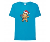  Футболка детская Новый Год (New Year) голубая (0026-blue) размер 104 см