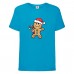  Футболка детская Новый Год (New Year) голубая (0026-blue) размер 128 см