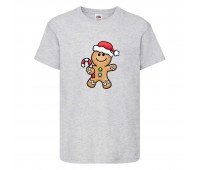  Футболка детская Новый Год (New Year) серая (0026-gray) размер 104 см