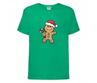  Футболка детская Новый Год (New Year) зеленая (0026-green) размер 164 см