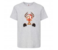  Футболка детская Новый Год (New Year) серая (0037-gray) размер 128 см