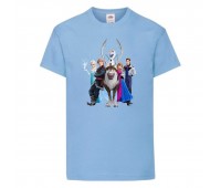 Футболка детская Холодное сердце 006 (Frozen) голубая (FRH lbl 006) 104 см