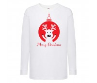 Лонгслив реглан с длинным рукавом Новый год (Happy New Year-white-0019) белый 104 см