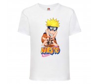 Футболка детская Наруто 048 (Naruto) белая (NAR wh 048) 128 см