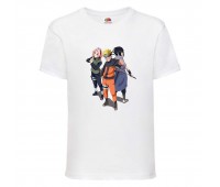 Футболка детская Наруто 053 (Naruto) белая (NAR wh 053) 128 см