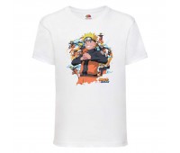 Футболка детская Наруто 055 (Naruto) белая (NAR wh 055) 128 см
