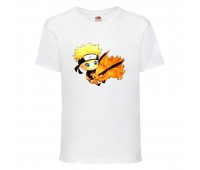 Футболка детская Наруто 058 (Naruto) белая (NAR wh 058) 128 см