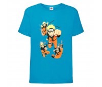 Футболка детская Наруто 005 (Naruto) голубая (NAR lblu 005) 128 см