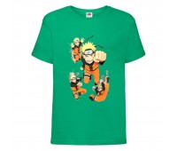 Футболка детская Наруто 005 (Naruto) зеленая (NAR grn 005) 128 см