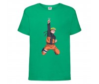 Футболка детская Наруто 039 (Naruto) зеленая (NAR grn 039) 152 см
