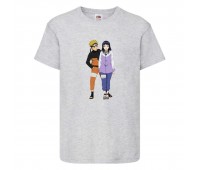 Футболка детская Наруто 040 (Naruto) серая (NAR gry 040) 128 см