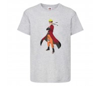 Футболка детская Наруто 046 (Naruto) серая (NAR gry 046) 128 см