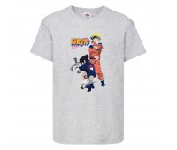 Футболка детская Наруто 050 (Naruto) серая (NAR gry 050) 128 см