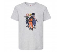 Футболка детская Наруто 053 (Naruto) серая (NAR gry 053) 128 см